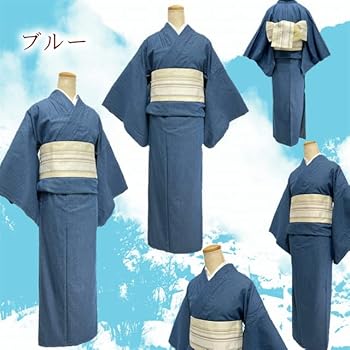 Amazon | デニムの着物 【ブルーMサイズ】洗える着物 レディースきもの